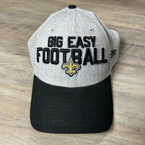 Big Easy Football New Era NFL 39Thirty Gray & Black Stretch Fit Hat Medium/Large